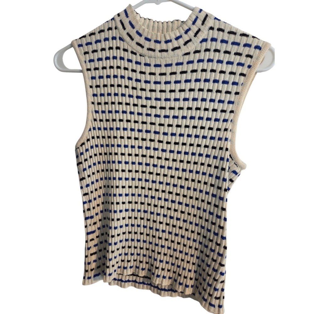 ST JOHN Sweater Womens Size S Multicolor Sleeveless Knit Tank Top - Picture 2 of 4
